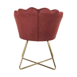 Poltrona BLOOM veludo bordeaux com pernas douradas