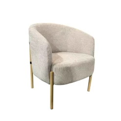 Poltrona Chania Em Tecido Bege