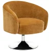 Poltrona EDITH com pelo bouclé ocre