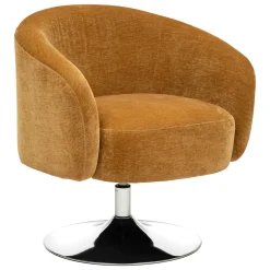 Poltrona EDITH com pelo bouclé ocre