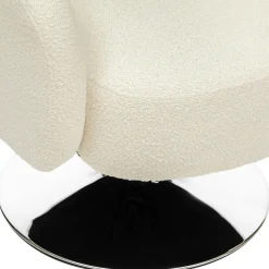 Poltrona EDITH com pelo bouclé branco