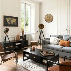 Poltrona HOPER castanho de couro