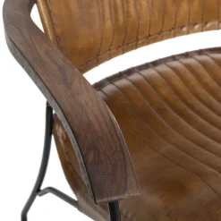 Poltrona HOPER castanho de couro