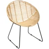 Poltrona LAORA bege em rattan