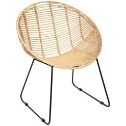 Poltrona LAORA bege em rattan