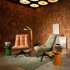 Poltrona MEL rotativa em tecido verde