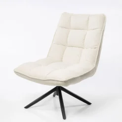 Poltrona MEL rotativa em tecido cru