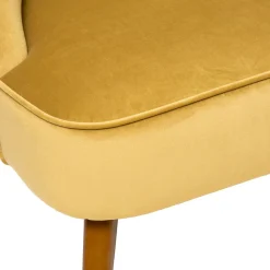 Poltrona NAOVA amarela de veludo
