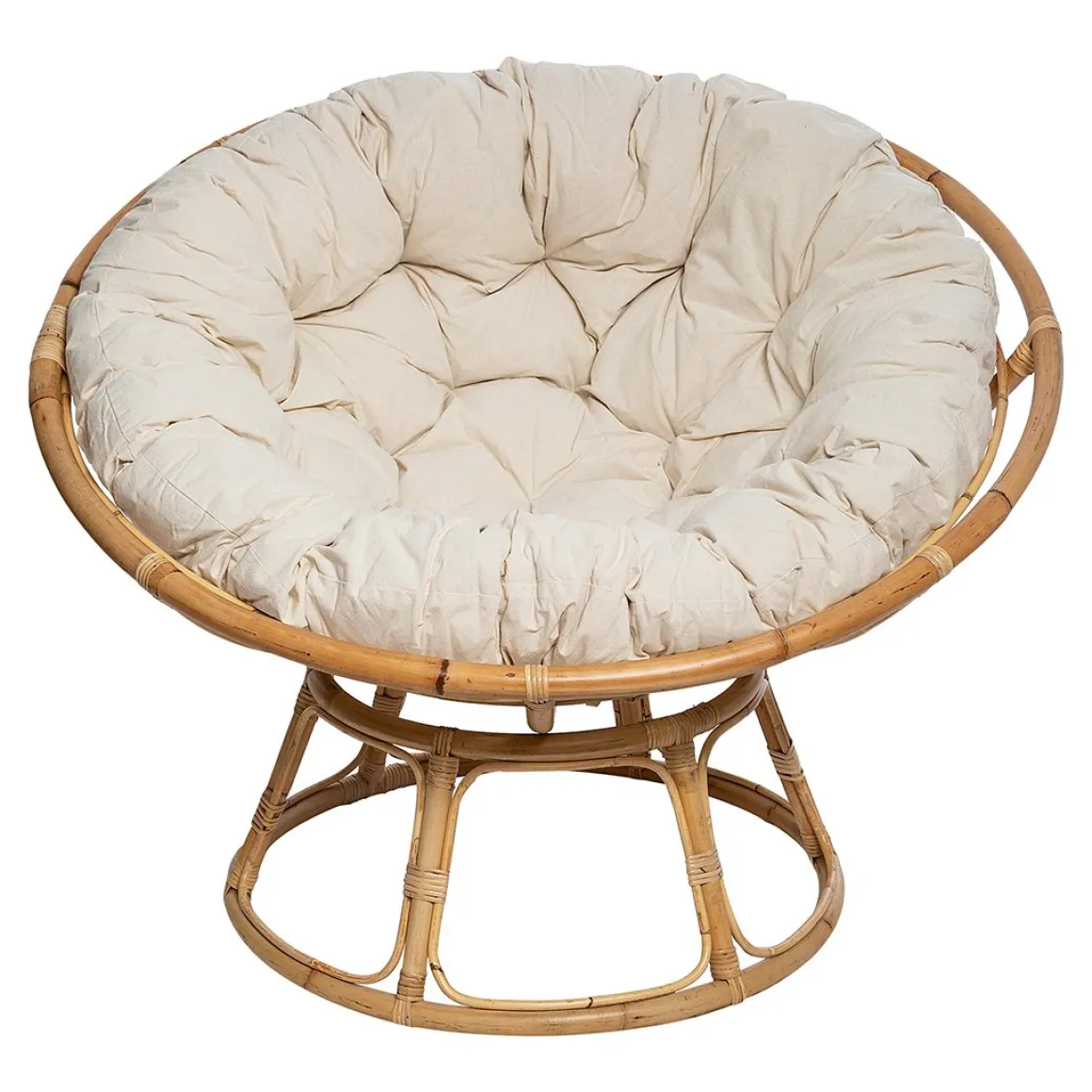Poltrona papasan natural em bambu