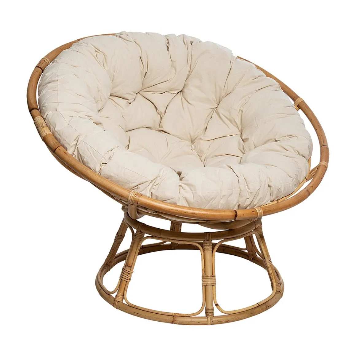 Poltrona papasan natural em bambu