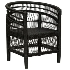 Poltrona preto em rattan MALAWI MALEVIO