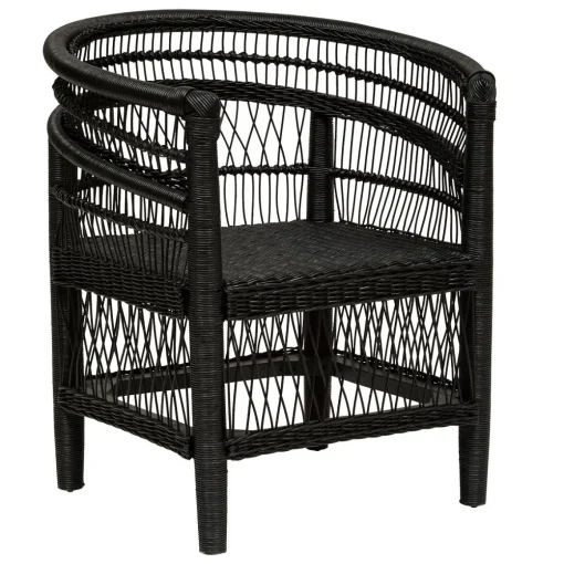 Poltrona preto em rattan MALAWI MALEVIO