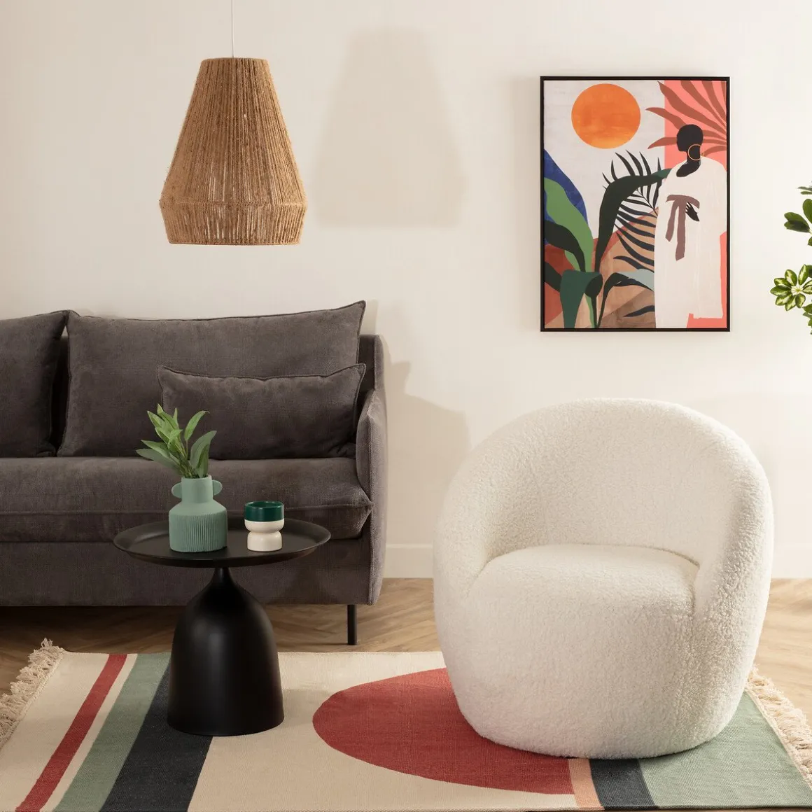 Poltrona ROMI branca em pelo