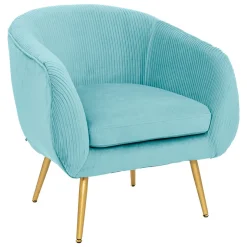 Poltrona SOLARO azul claro em veludo