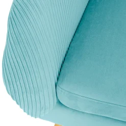 Poltrona SOLARO azul claro em veludo