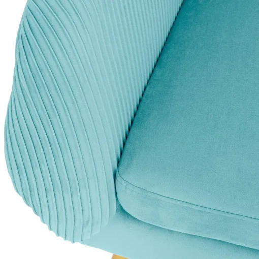 Poltrona SOLARO azul claro em veludo