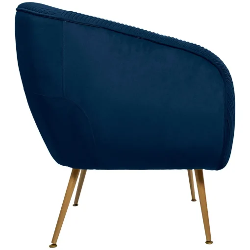 Poltrona SOLARO SLOW TIME azul escuro em veludo