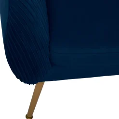 Poltrona SOLARO SLOW TIME azul escuro em veludo