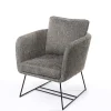 Poltrona TIM cinza com pernas em metal