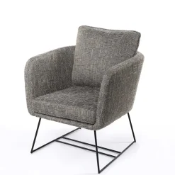 Poltrona TIM cinza com pernas em metal