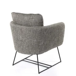 Poltrona TIM cinza com pernas em metal