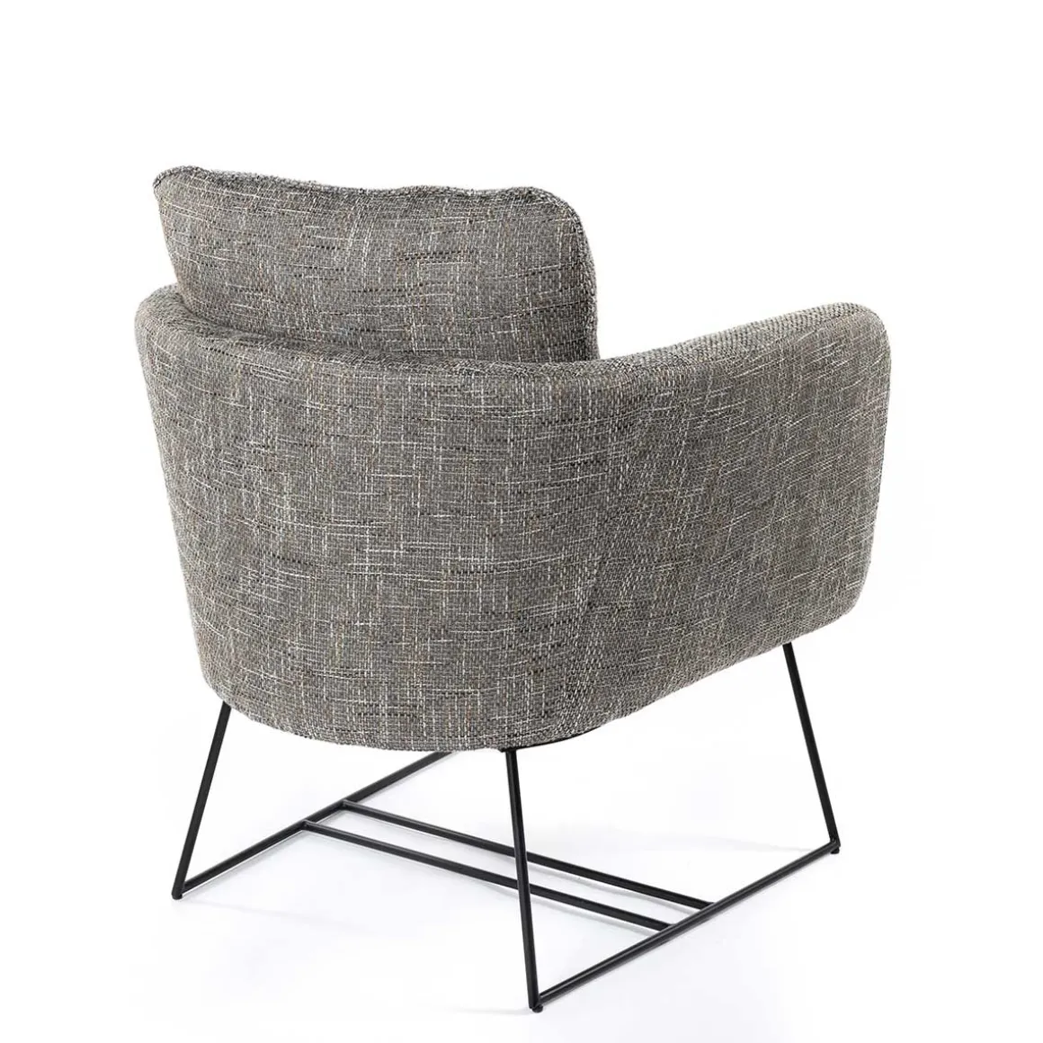 Poltrona TIM cinza com pernas em metal