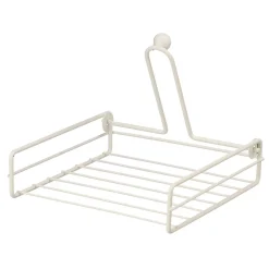 Porta guardanapos branco em metal 19x19x5cm