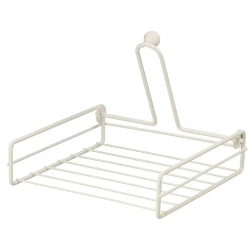 Porta guardanapos branco em metal 19x19x5cm