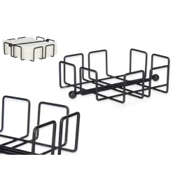 Porta guardanapos preto em metal