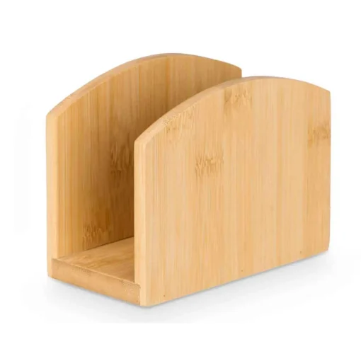 Porta Guardanapos Vertical Em Bambu 13x6,2x10cm