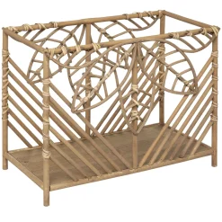 Porta revistas em rattan e bambu
