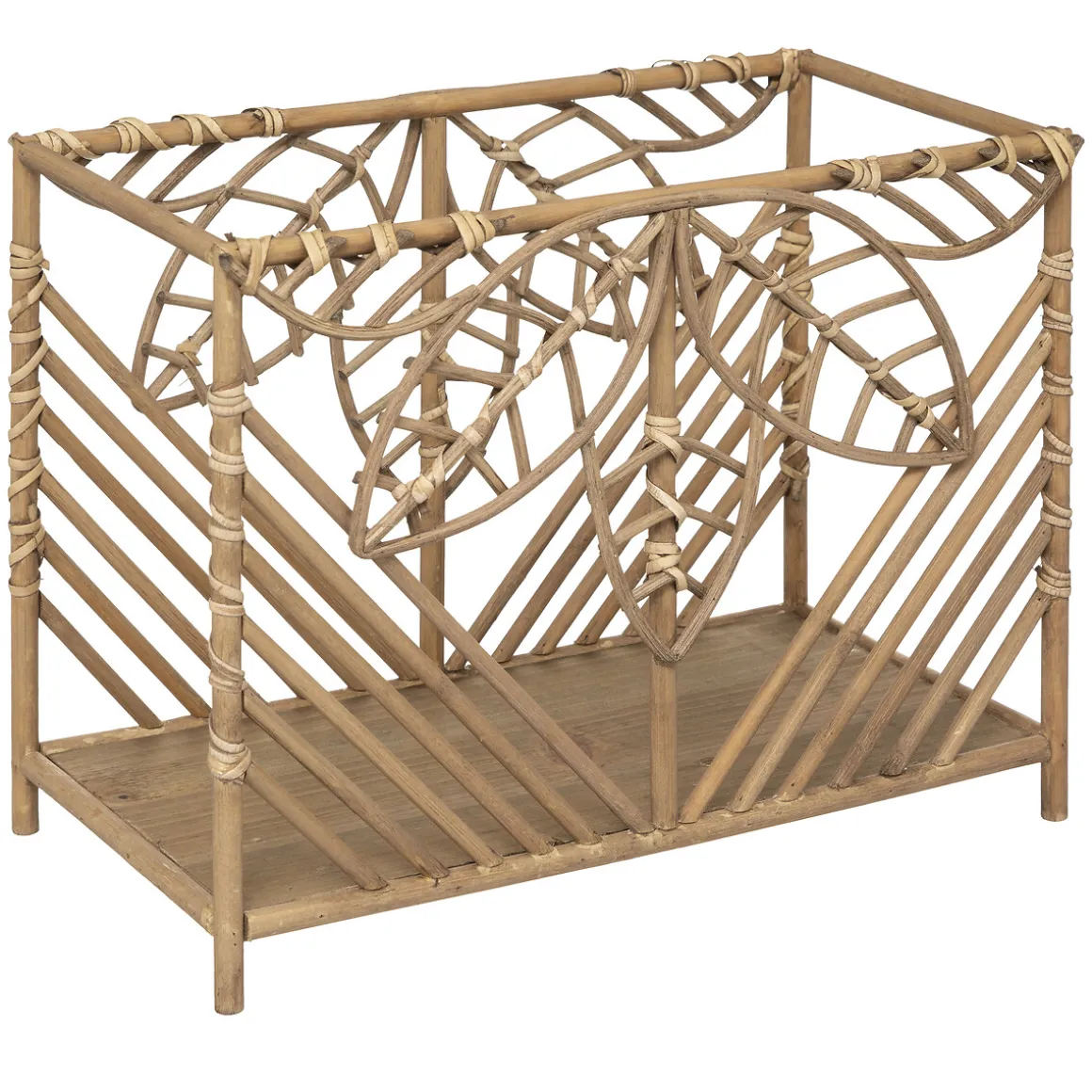 Porta revistas em rattan e bambu