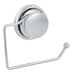 Porta rolos em metal com ventosa cromado