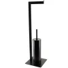 Porta rolos wc preto em metal