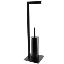 Porta rolos wc preto em metal