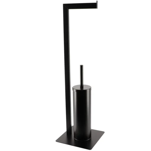 Porta rolos wc preto em metal