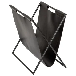 Porta-revistas TWISTED LIME preto em metal