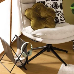Porta-revistas TWISTED LIME preto em metal