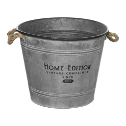 Pote decorativo HOME EDITION cinza em zinco 30,5cm