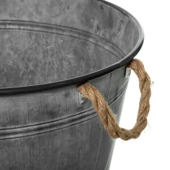 Pote decorativo HOME EDITION cinza em zinco 30,5cm