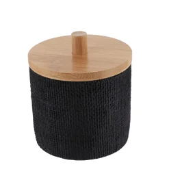 Pote para algodão efeito malha preto