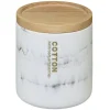 Pote para algodão LEA branco efeito mármore
