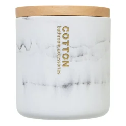 Pote para algodão LEA branco efeito mármore
