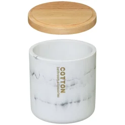 Pote para algodão LEA branco efeito mármore