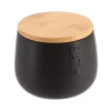 Pote wc BATH preto em dolomite e bambu