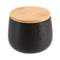 Pote wc BATH preto em dolomite e bambu