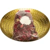 Pot-pourri frutos vermelhos com prato de metal dourado