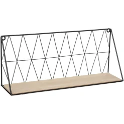 Prateleira de parede ARCHI em mdf e metal preto