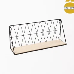 Prateleira de parede em metal e mdf 48cm