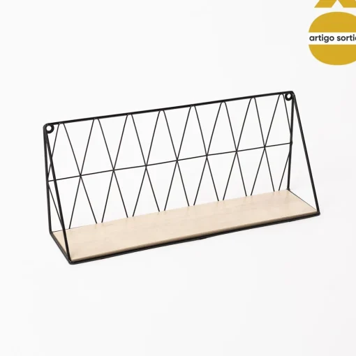 Prateleira de parede em metal e mdf 48cm